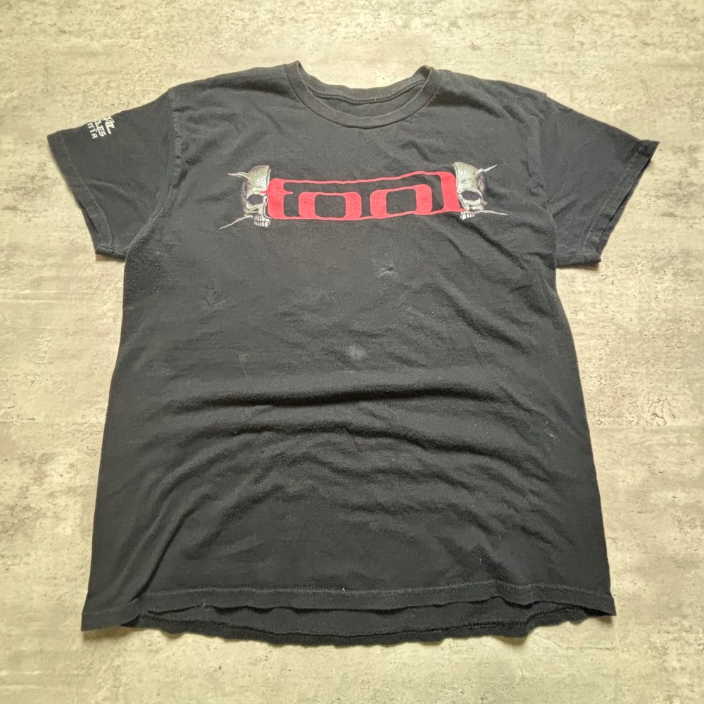 Tool Band Graphic T-Shirt Large Black Skulls Los Angeles California Sleeve Logo